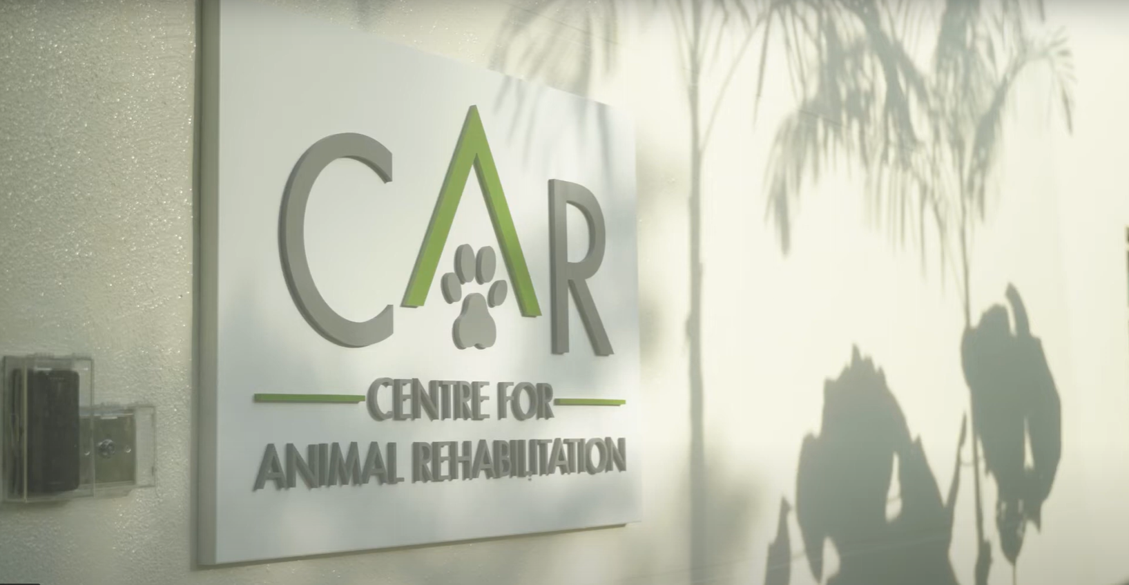 A photograph of the signboard of the Centre for Animal Rehabilitation